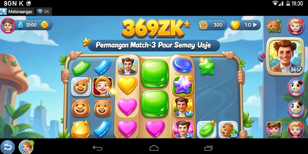 Tampilan gameplay seru dari 369ZK saat mencocokkan item.