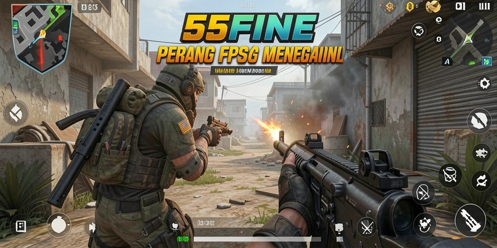 Screenshot epic dari gameplay FPS yang intens.