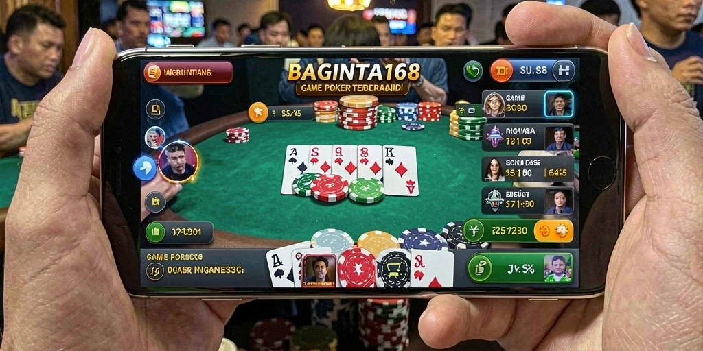 Tampilan gameplay seru dalam aplikasi poker BAGINTA168.