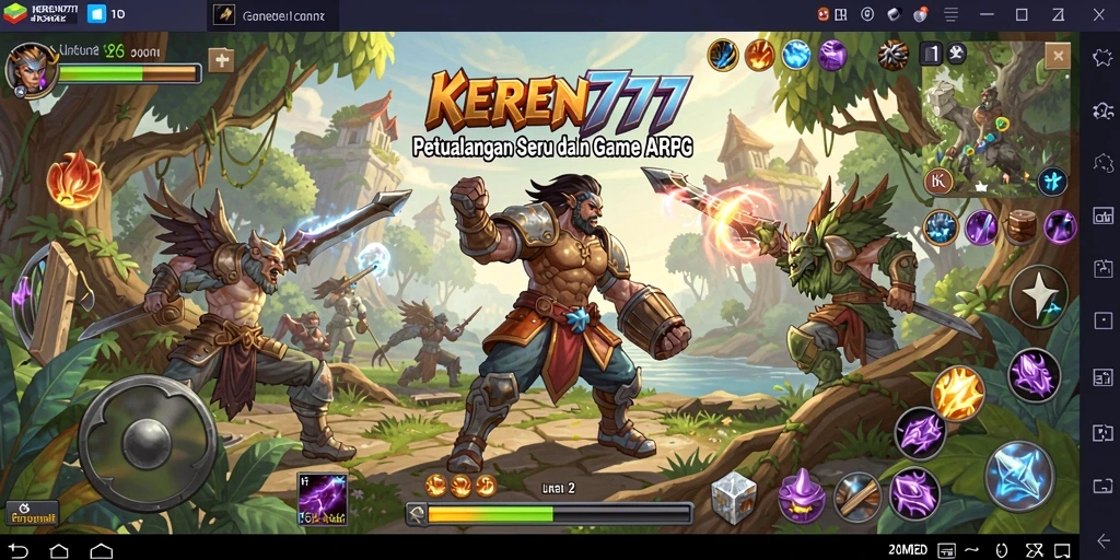 Screenshot gameplay KEREN777 menampilkan pertempuran seru dengan efek visual menawan.