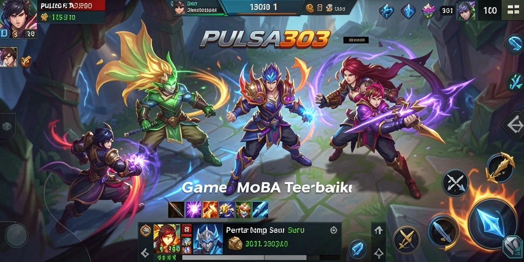 Tampilan gameplay PULSA303 yang menegangkan dalam pertempuran MOBA.