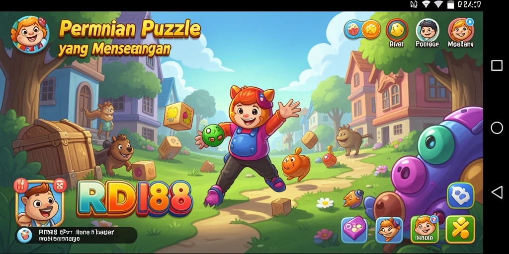 Tampilan gameplay RDI88 dengan teka-teki menarik dan antarmuka yang cerah.