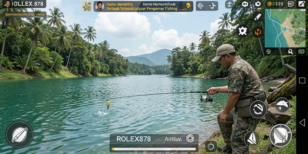 Tampilan gameplay menakjubkan dari ROLEX878 dengan aksi memancing yang dinamis.