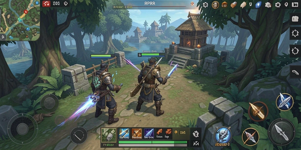 Screenshot gameplay RPRR yang menampilkan pertempuran strategis.