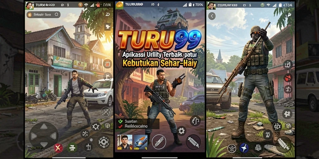 Tampilan utama TURU99 dengan fitur Utility yang bermanfaat.