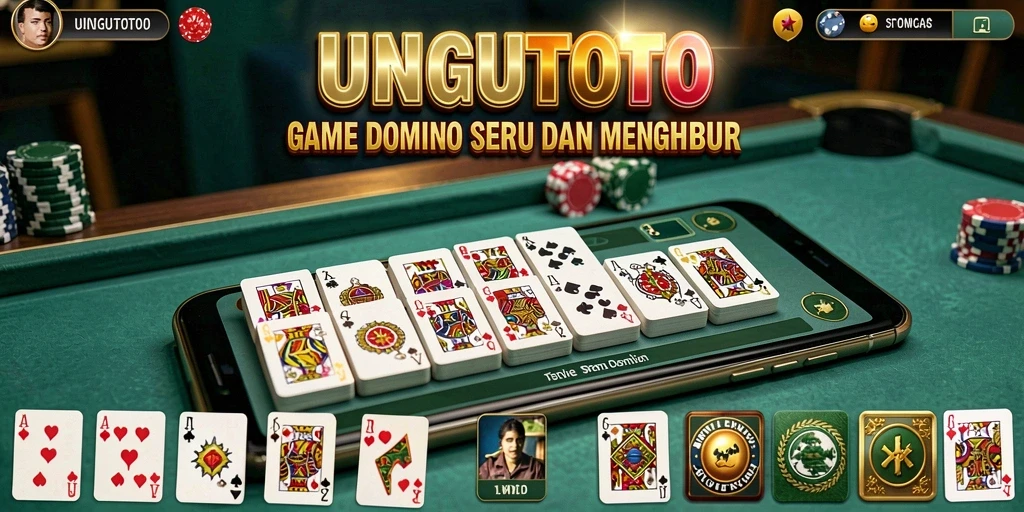 Tampilan gameplay seru dari UNGUTOTO saat bermain Domino.