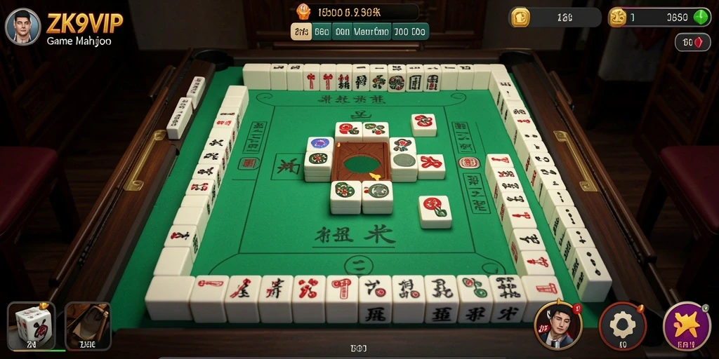 Tampilan menarik dari gameplay Mahjong di ZK9VIP.