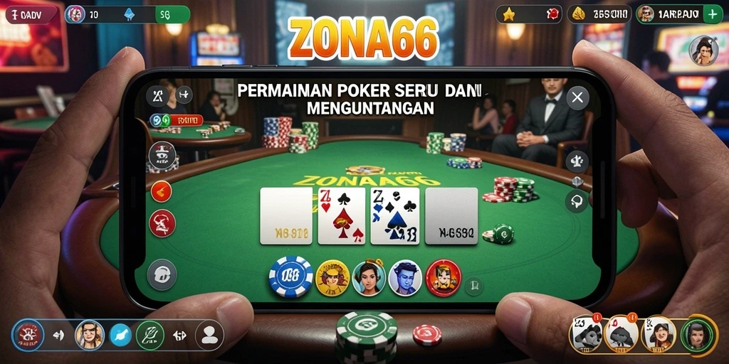 Screenshot gameplay ZONA66 yang menampilkan keseruan bermain Poker.